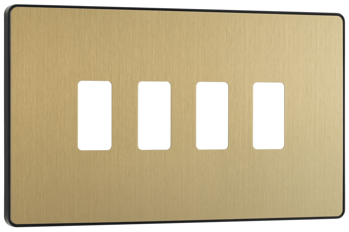 BG Evolve Satin Brass 4 module, rectangular - RPCDSB4B-01