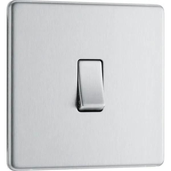 BG Nexus Flatplate Brushed Steel 1G 2-Way Switch - FBS12-02
