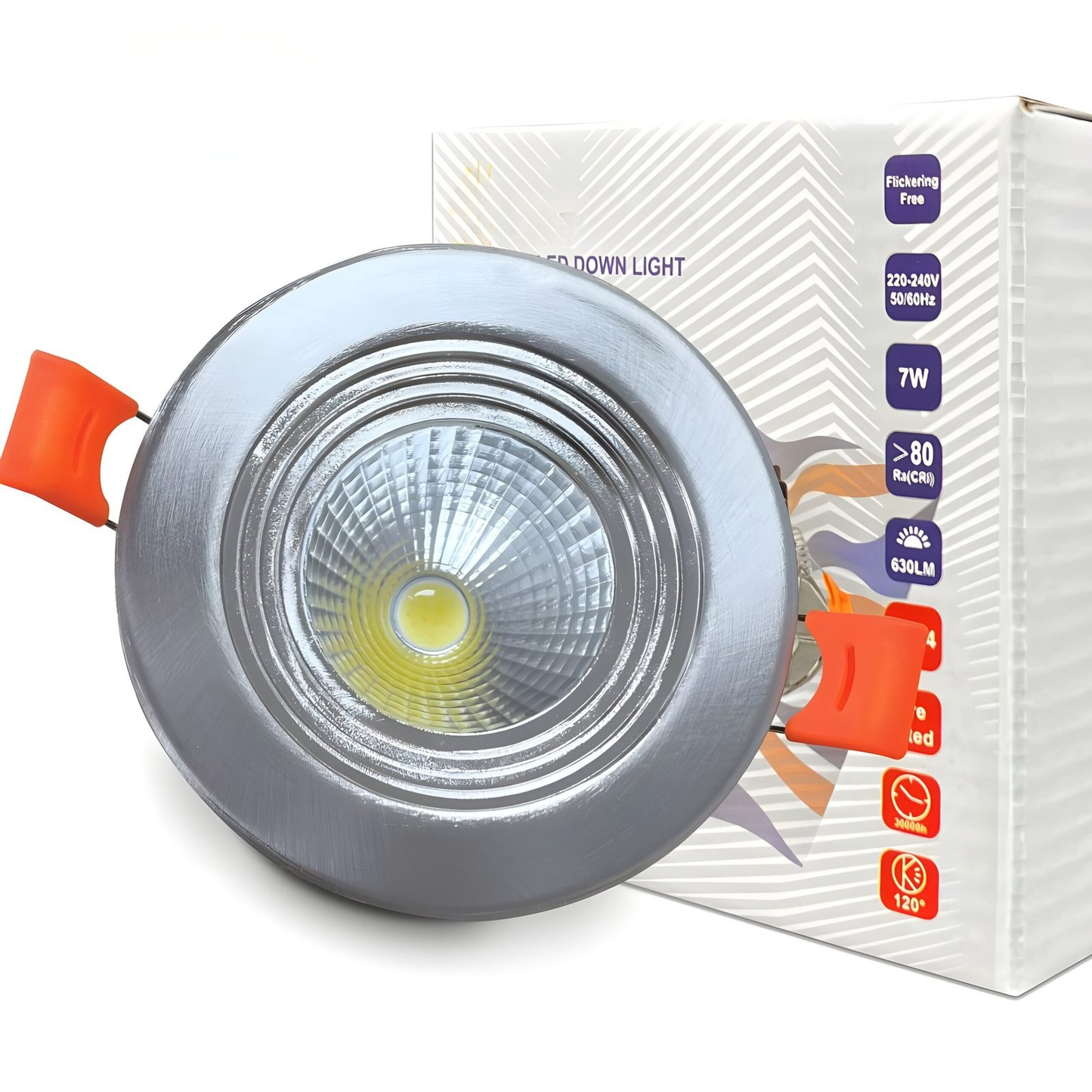 7W SMD Fire Rated Downlight IP44 3CCT – Brushed Chrome