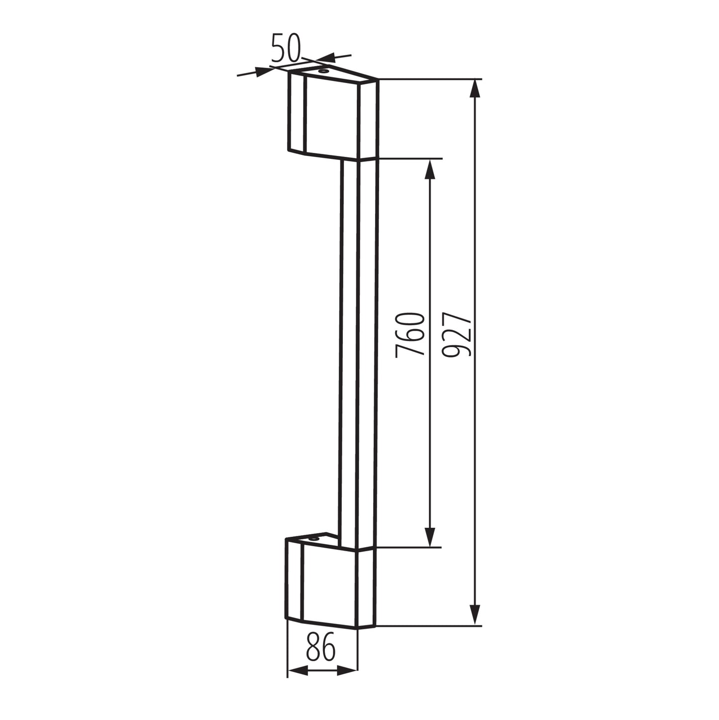 YALTE D 09 8.5W CCT-B dimensions 927mm