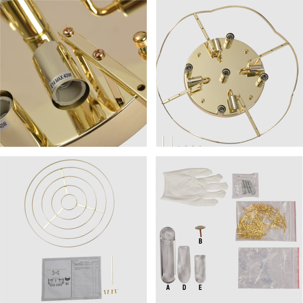 Cascade Crystal Flush Chandelier Ceiling Light