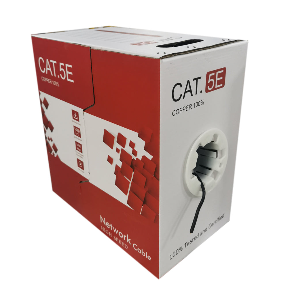 CAT5e 100% solid copper 305m outdoor (250 MHz), PE , Waterproof, High speed LAN Ethernet Network cable, 4 Twisted Pairs