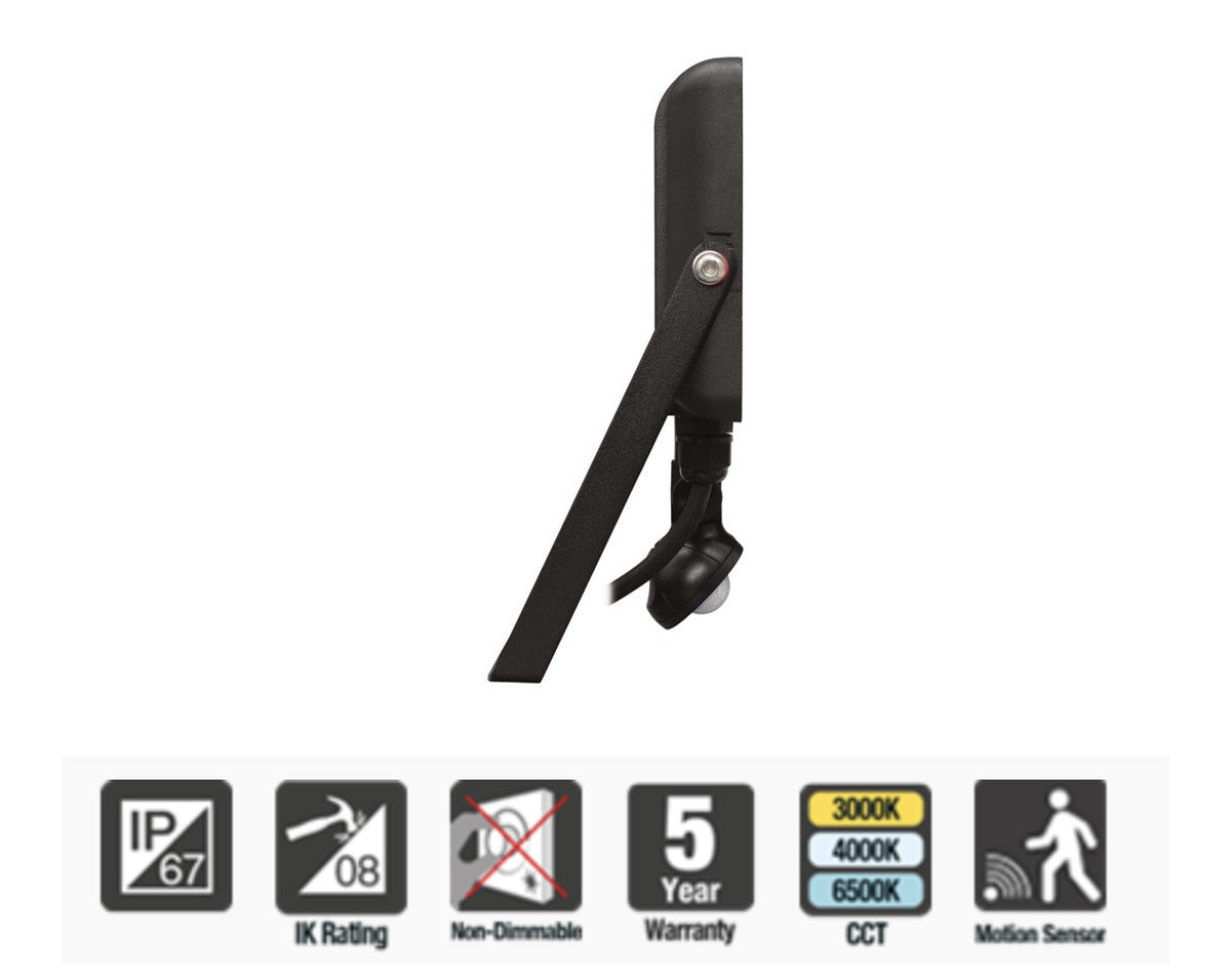 Integral Super Slim 2 Floodlight IP67 5000LM 50W 4000K PIR 120° Non-Dimm 100LM/W Black