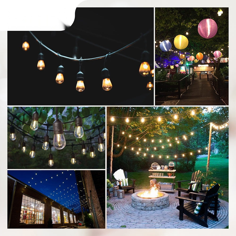 LED Filament Bulb String Light Kit (inc 15x2W Filament LED Lamps)