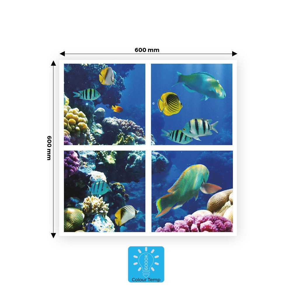 595x595 2D Marine Ocean LED Panels 40W (4pcs Set)