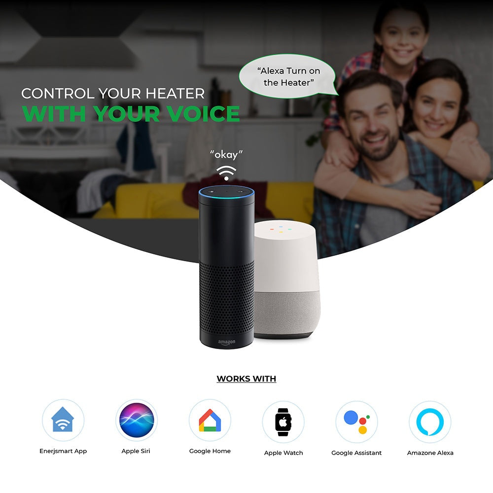 Smart PTC Ceramic Tower Heater 2000W WiFi Oscillation White