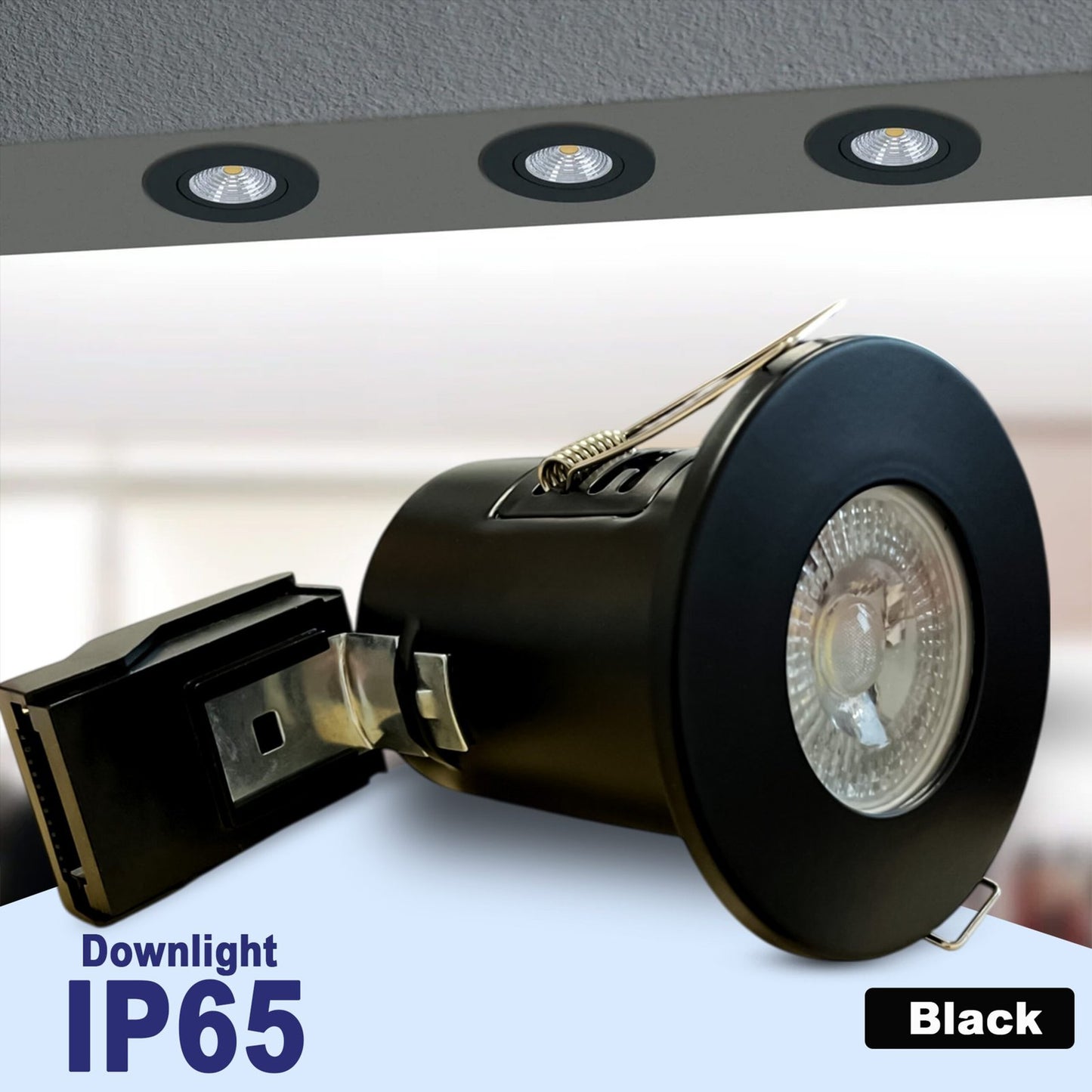 GU10 Holder Downlight IP65 35W - Matt Black