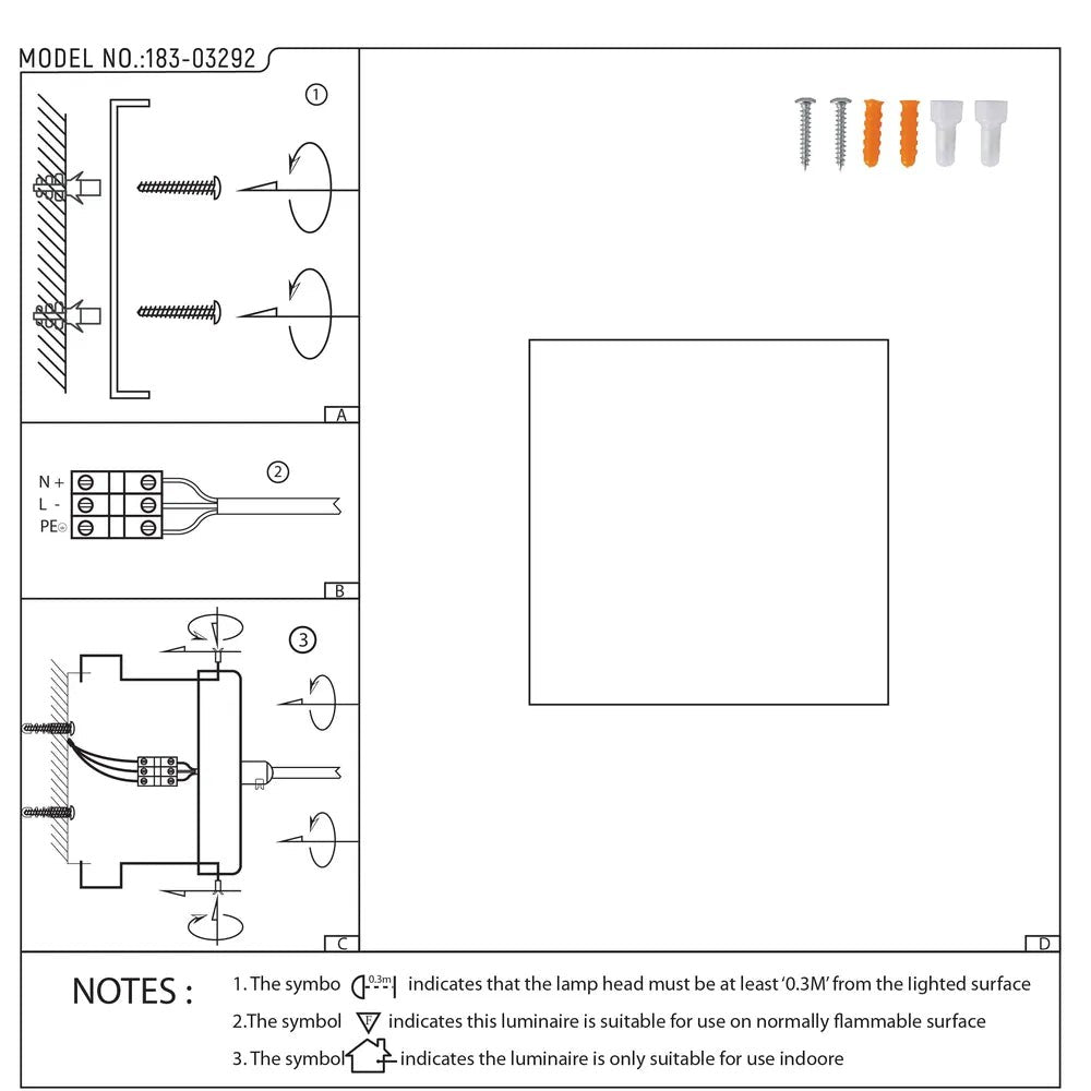Modern Cube LED Wall Light, Dual Beam IP54, 2x3W 3000K Warm White Outdoor & Indoor Lighting