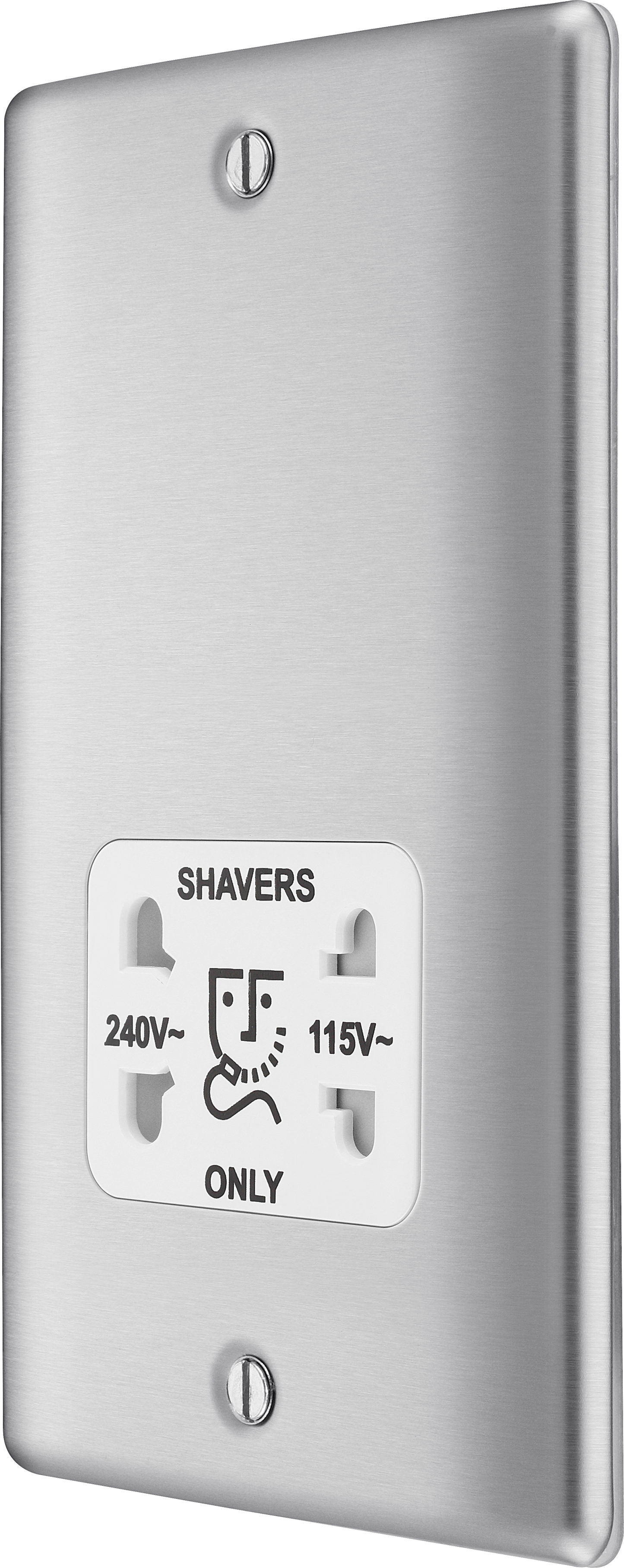 BG Nexus Metal Brushed Steel Shaver Socket