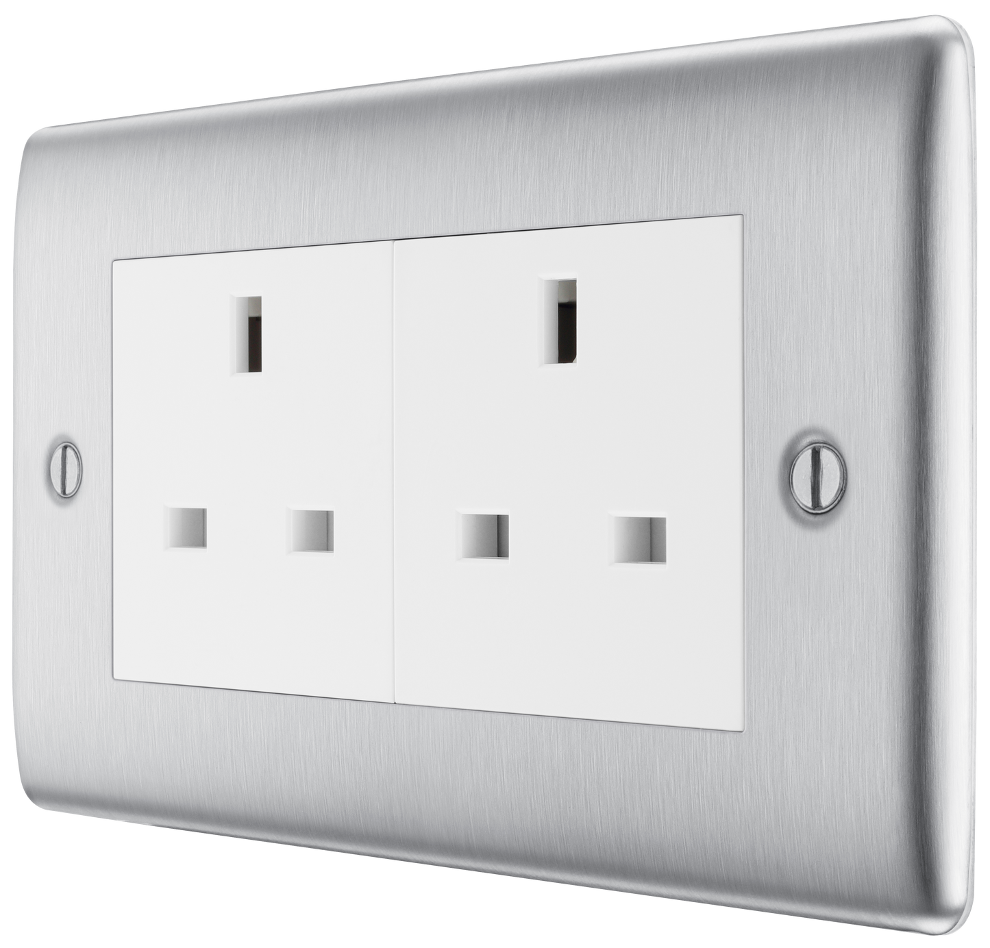 BG Nexus Metal Brushed Steel 13A Switched Socket