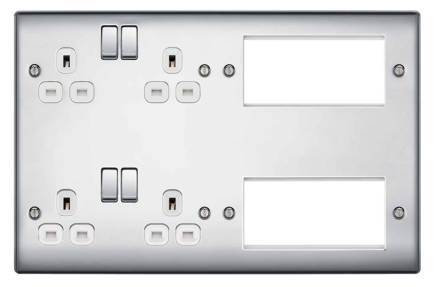 BG Nexus Metal Polished Chrome Combination Plate