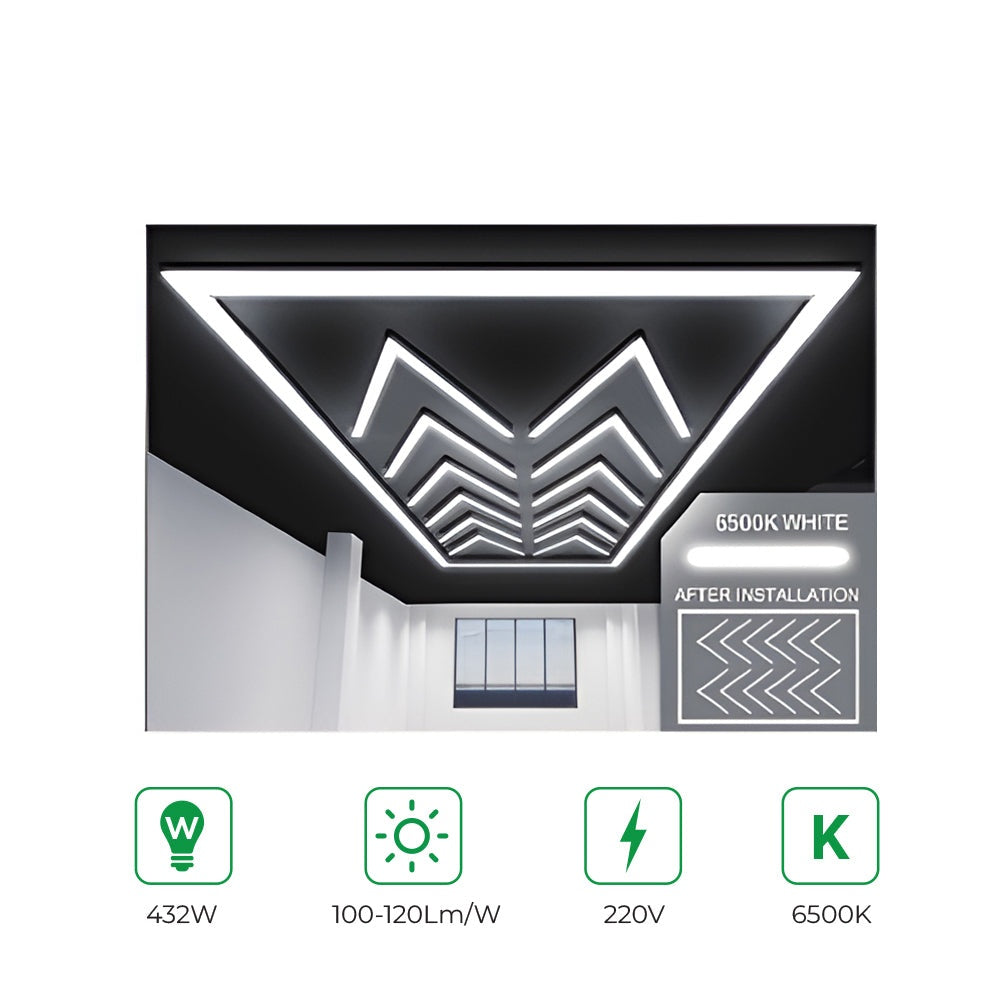 396W Designer Ceiling Light, Arrow Border, CCT Switch – Ener-J