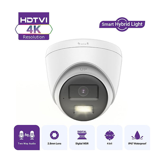 Hizone Pro 4K hybrid turret CCTV camera, white