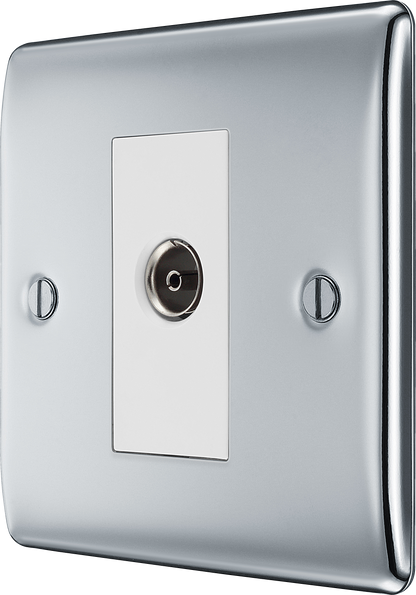BG Nexus Metal Polished Chrome Co-Axial & Satellite Socket