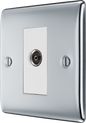 BG Nexus Metal Polished Chrome Co-Axial & Satellite Socket