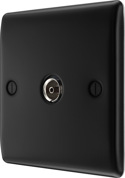 BG Nexus Metal Matt Black Co-Axial & Satellite Socket