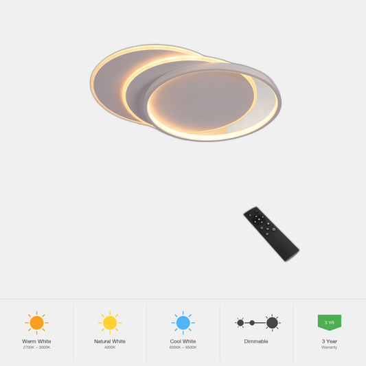 Tekled Dimmable CCT Tunable Overlapping Tray LED Ceiling Light