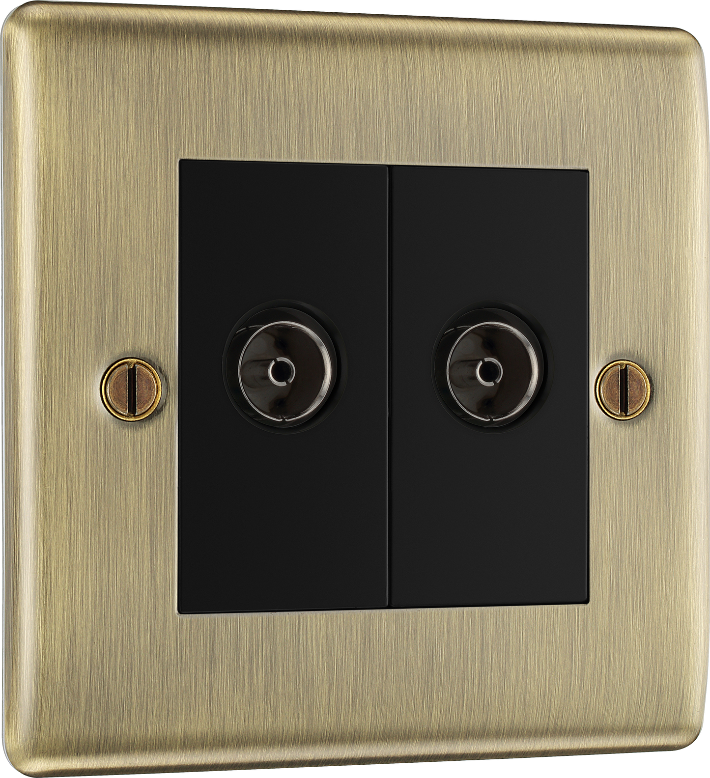 BG Nexus Metal Antique Brass Co-Axial & Satellite Sockets