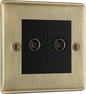 BG Nexus Metal Antique Brass Co-Axial & Satellite Sockets