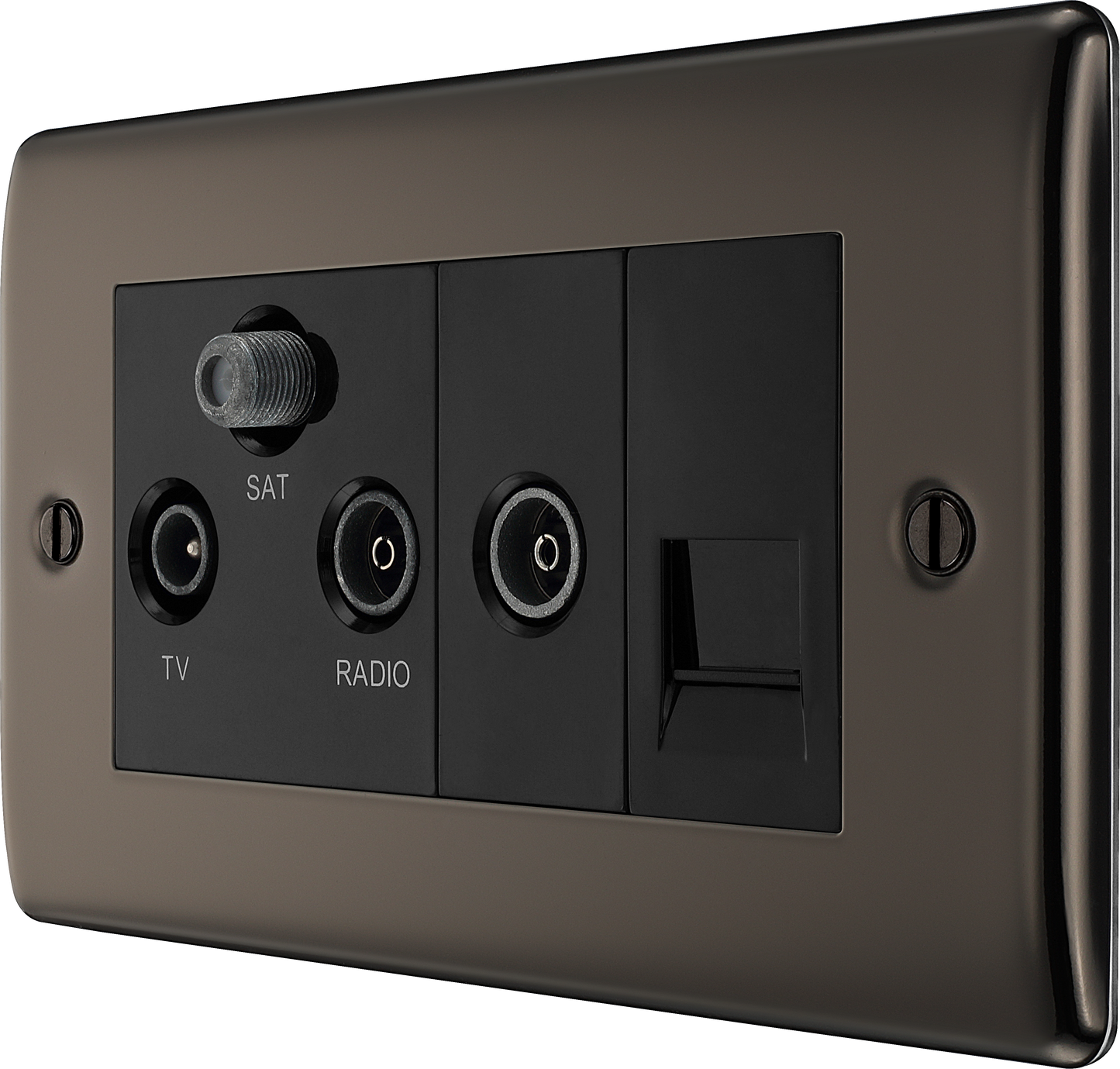 BG Nexus Metal Black Nickel Co-Axial & Satellite Socket