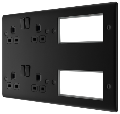 BG Nexus Metal Matt Black Combination Plate