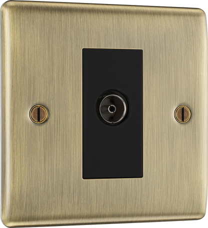 BG Nexus Metal Antique Brass Co-Axial & Satellite Sockets