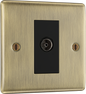 BG Nexus Metal Antique Brass Co-Axial & Satellite Sockets