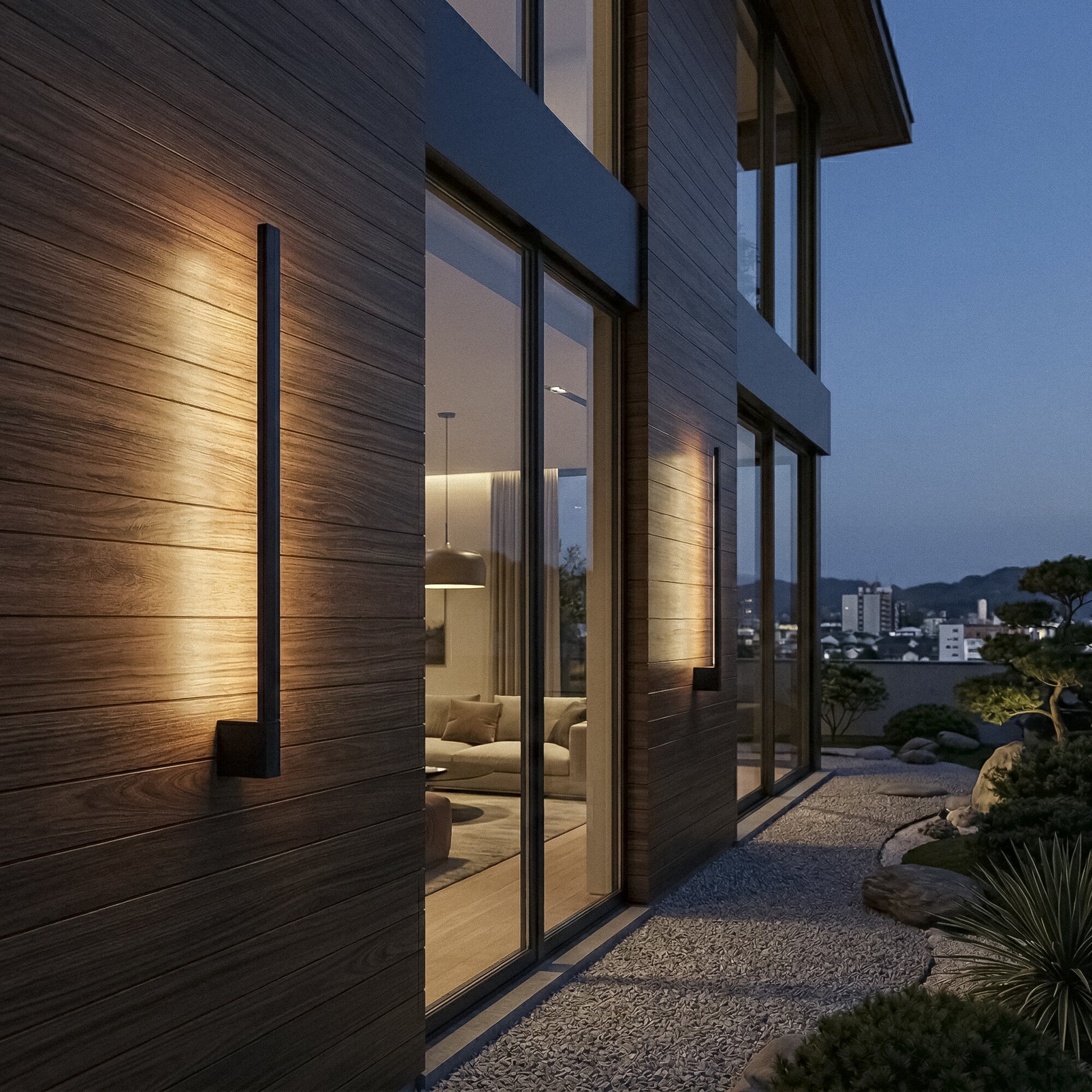 Kanlux YALTE CCT - outdoor facade lighting at dusk