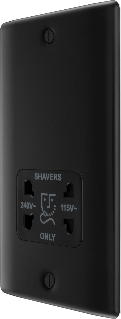 BG Nexus Metal Matt Black Shaver Socket