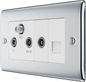 BG Nexus Metal Polished Chrome Co-Axial & Satellite Socket
