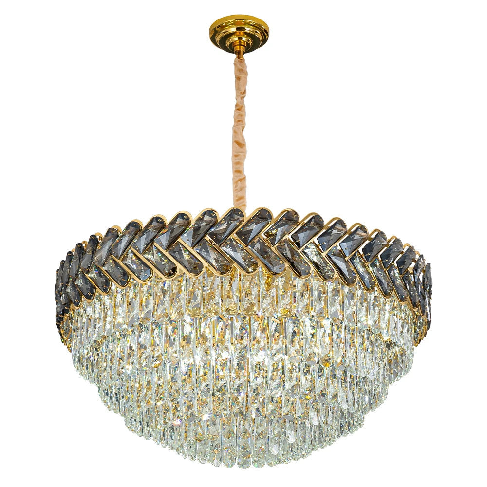 Herringbone Crystal Chandelier Ceiling Light Gold