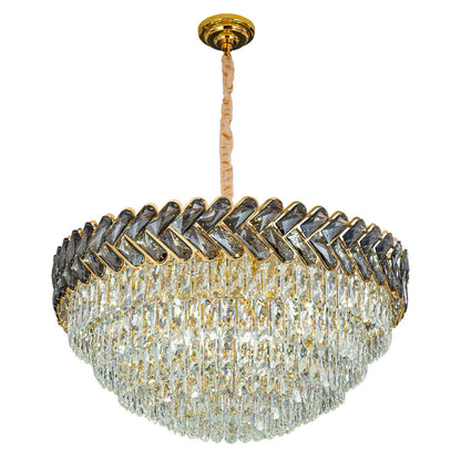 Herringbone Crystal Chandelier Ceiling Light Gold
