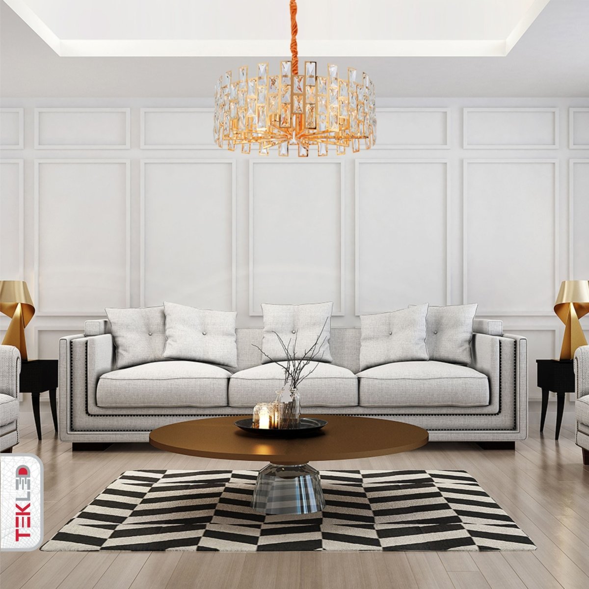 Coffin Stone Gold Metal Castle Chandelier