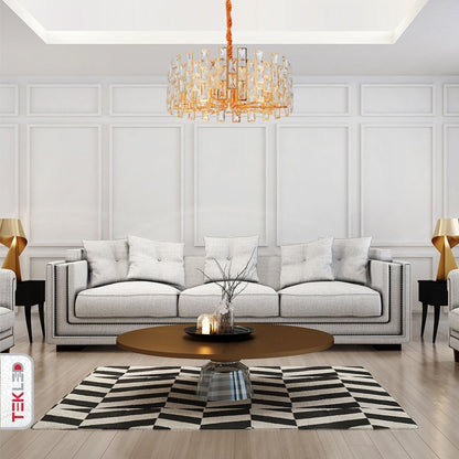 Coffin Stone Gold Metal Castle Chandelier