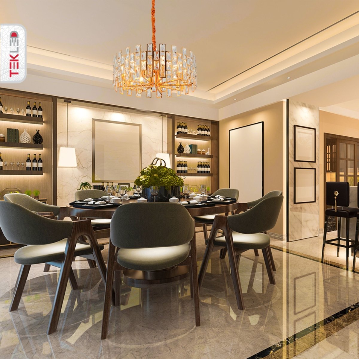 Coffin Stone Gold Metal Castle Chandelier