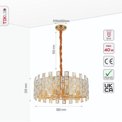Coffin Stone Gold Metal Castle Chandelier