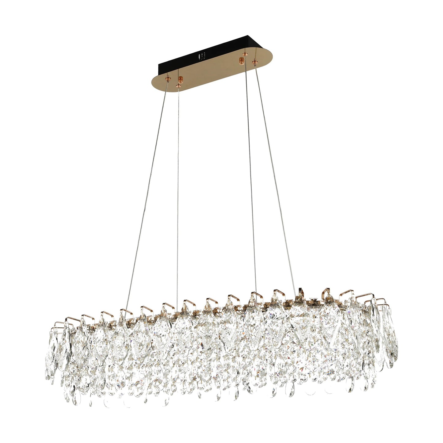 Gold Crystal Chandelier – Round and Oval