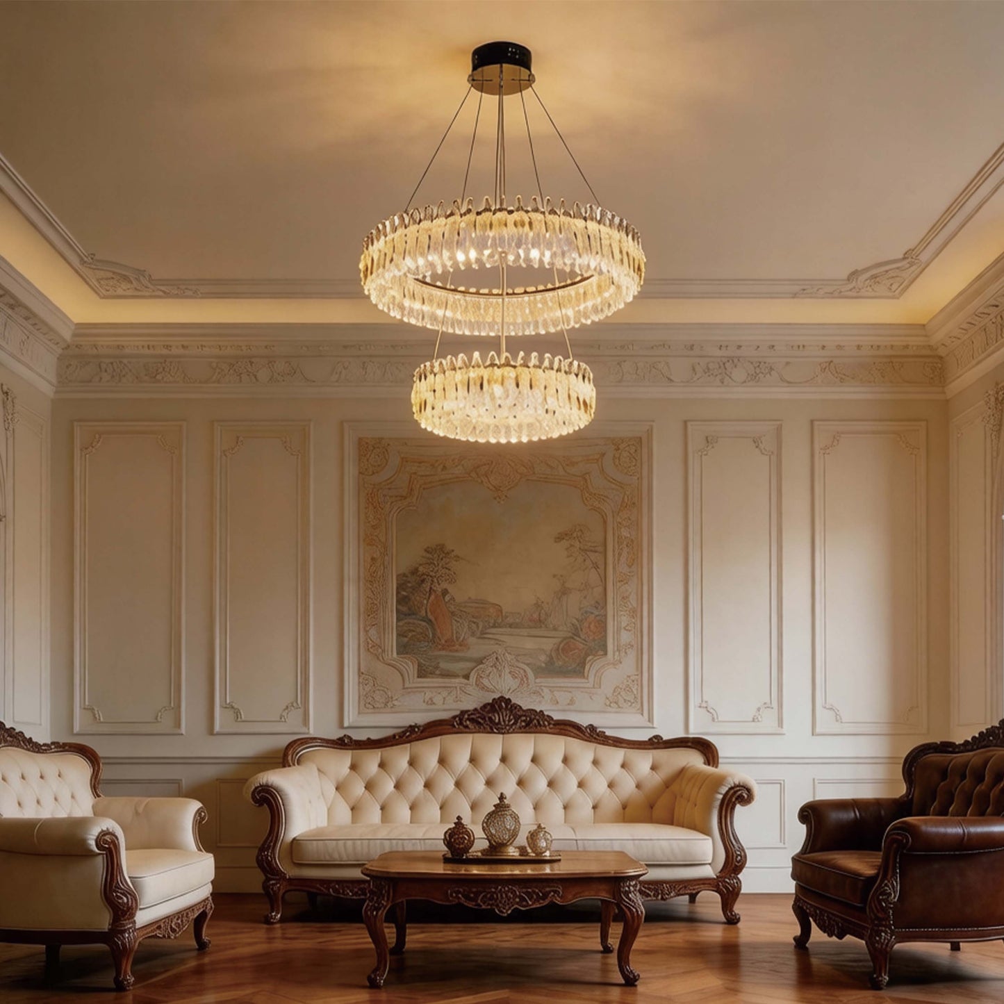 Premium Gold Crystal LED Chandelier