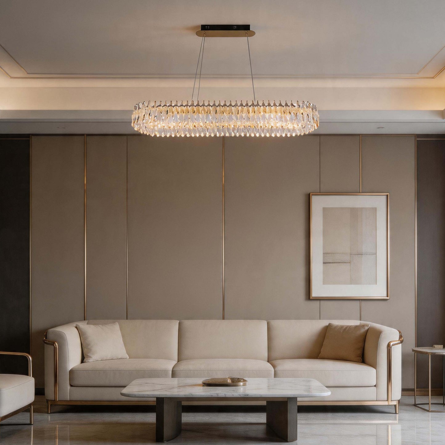 Premium Gold Crystal LED Chandelier