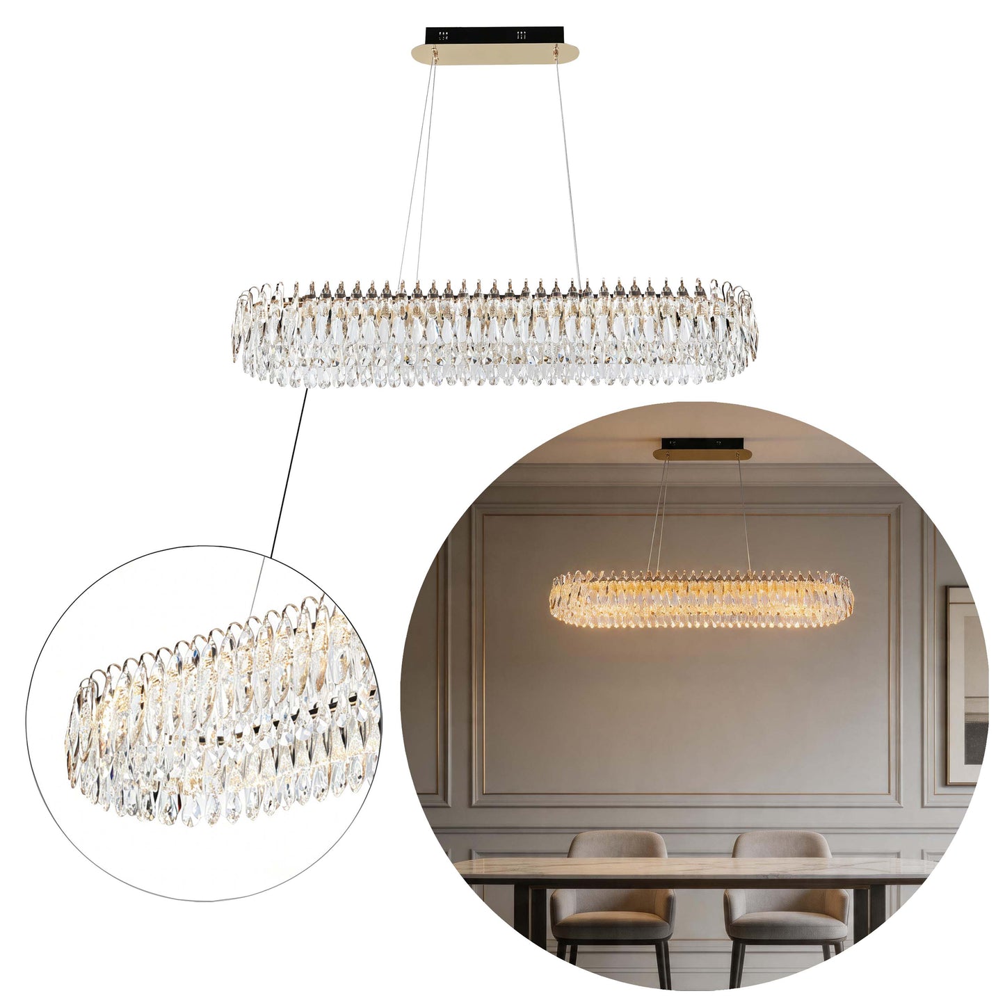Premium Gold Crystal LED Chandelier
