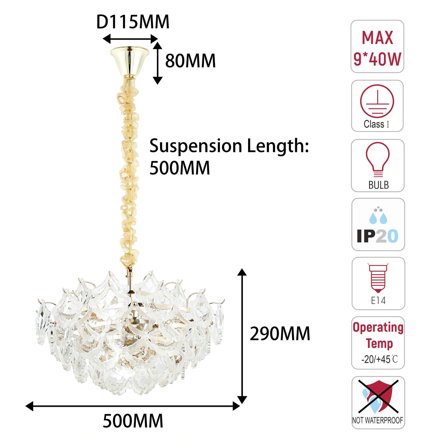Luxury Gold Crystal Chandelier M2123