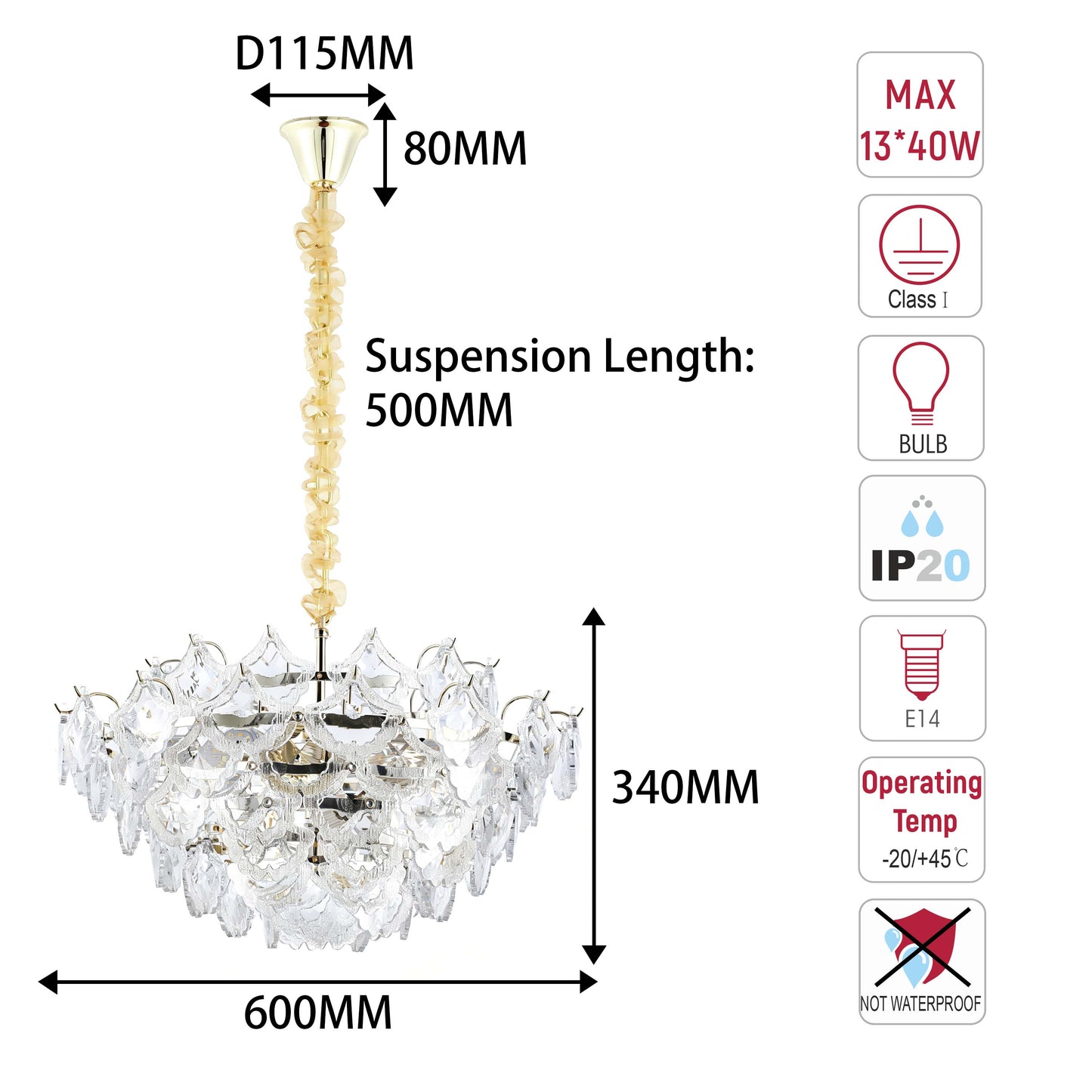 Luxury Gold Crystal Chandelier M2123