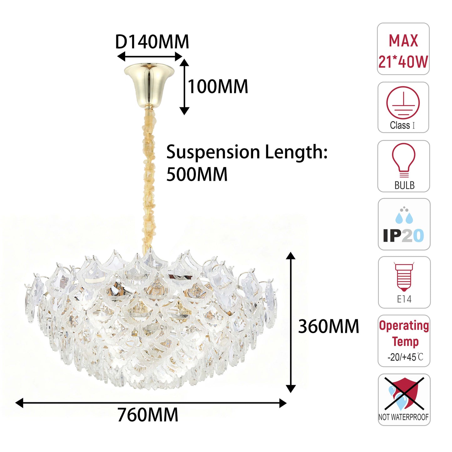 Luxury Gold Crystal Chandelier M2123