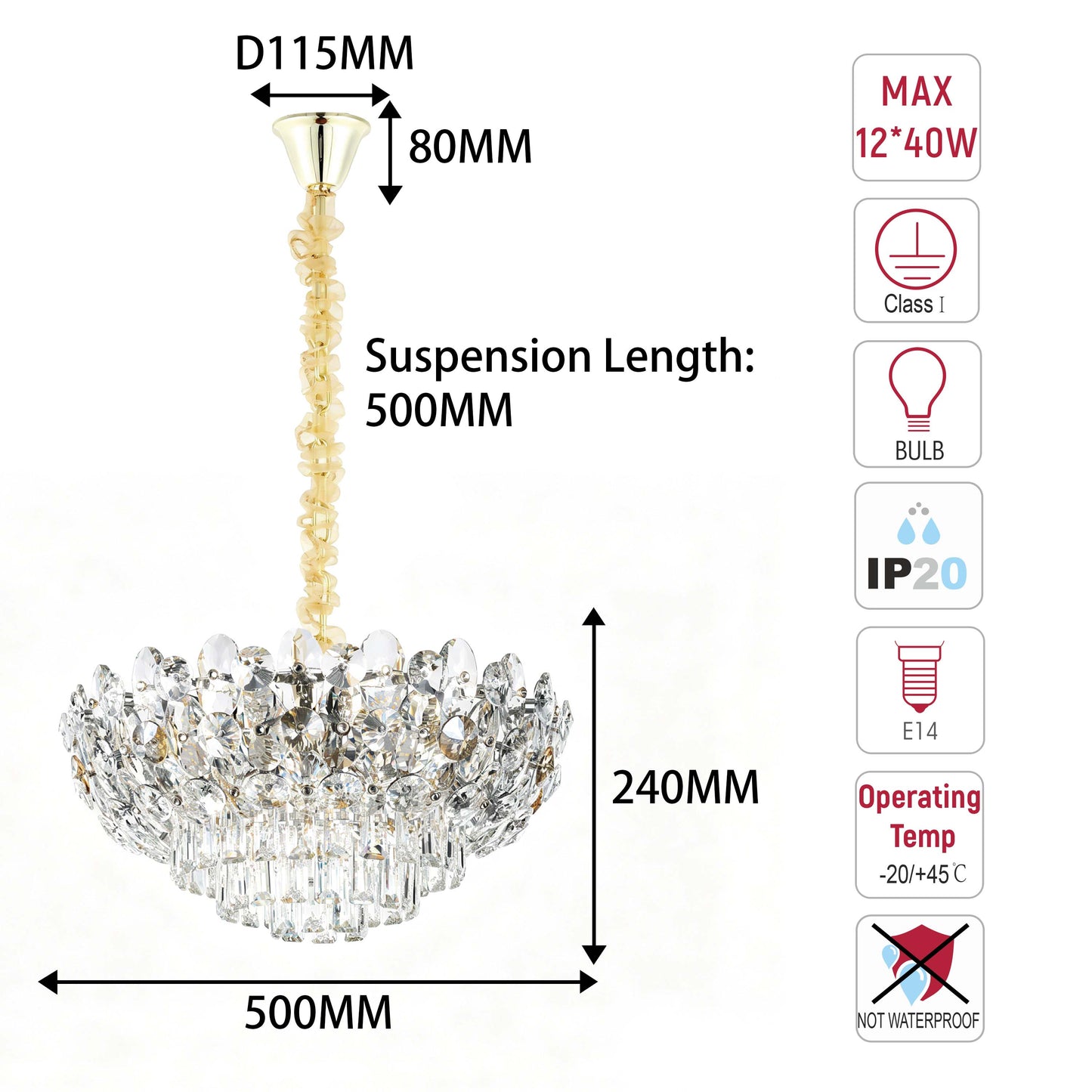 Luxury Gold Crystal Empire Chandelier M2158