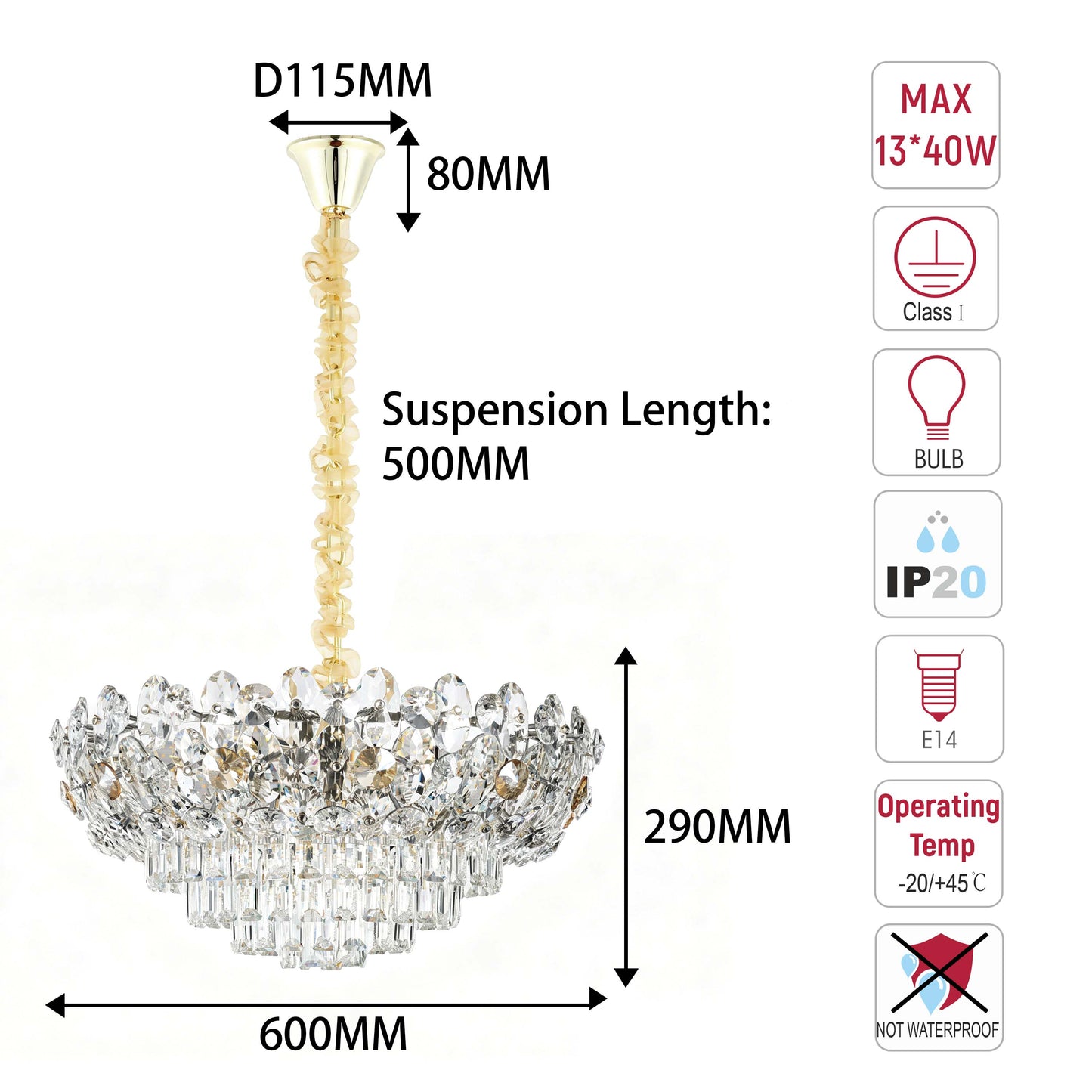 Luxury Gold Crystal Empire Chandelier M2158