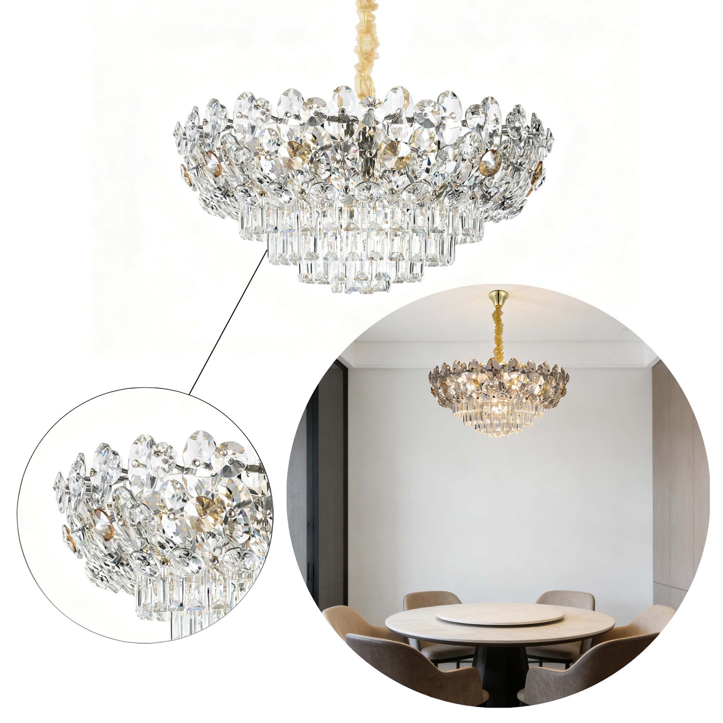 Luxury Gold Crystal Empire Chandelier M2158