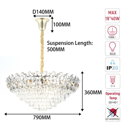 Luxury Gold Crystal Empire Chandelier M2158