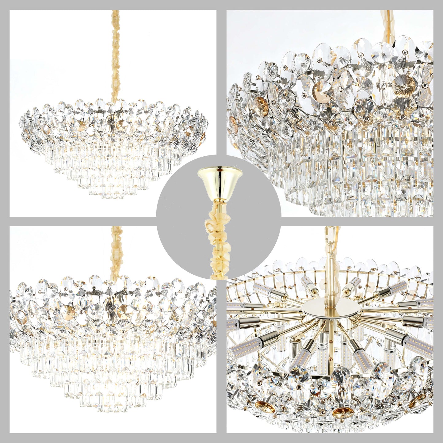 Luxury Gold Crystal Empire Chandelier M2158