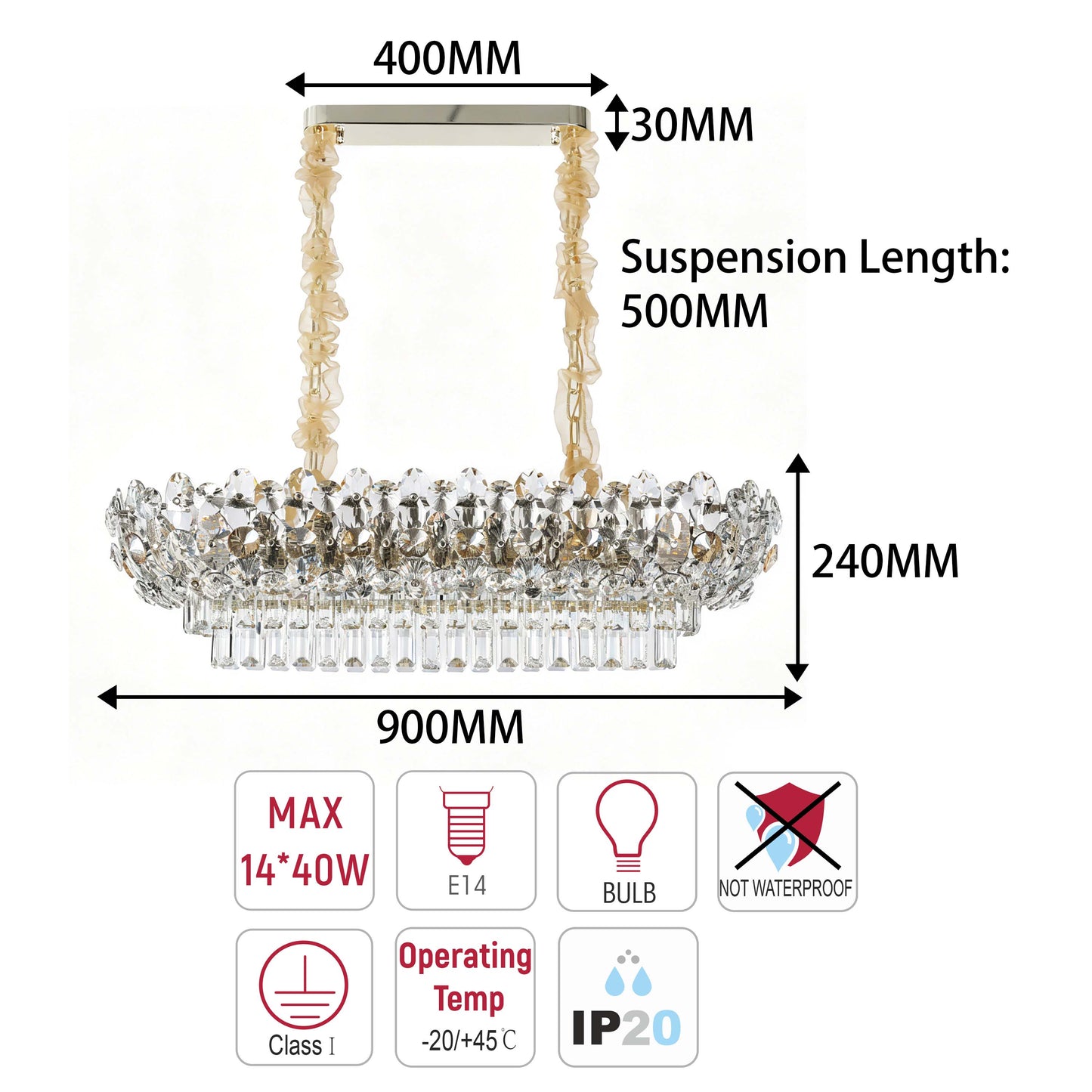 Luxury Gold Crystal Empire Chandelier M2158