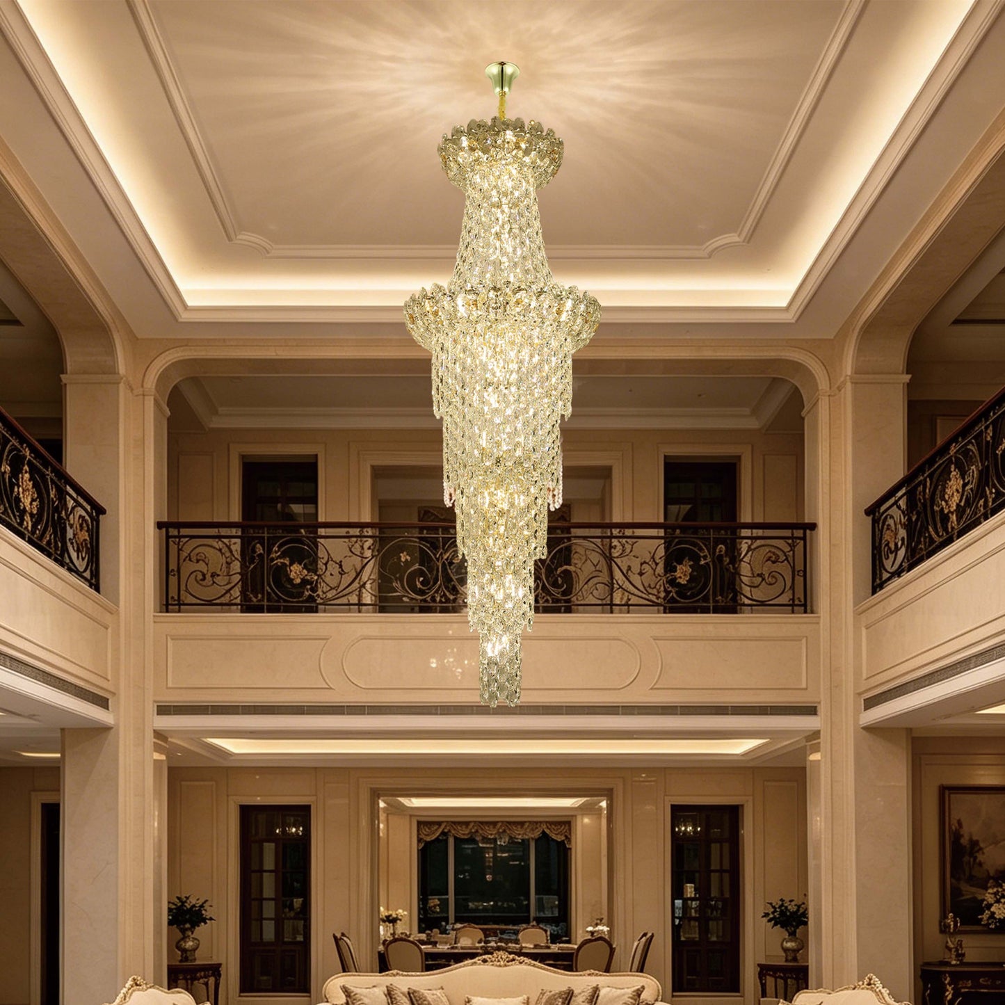 Luxury Gold Crystal Empire Chandelier M2158